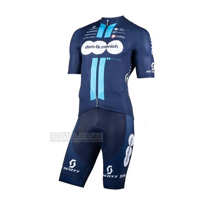 2023 Cycling Jersey DSM Blue Short Sleeve and Bib Short